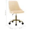 vidaXL Chaises pivotantes &agrave; manger lot de 4 cr&egrave;me velours