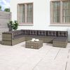 vidaXL Salon de jardin 8 pcs avec coussins Gris R&eacute;sine tress&eacute;e