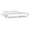 vidaXL Cadre de lit &agrave; LED sans matelas blanc 140x200 cm bois massif