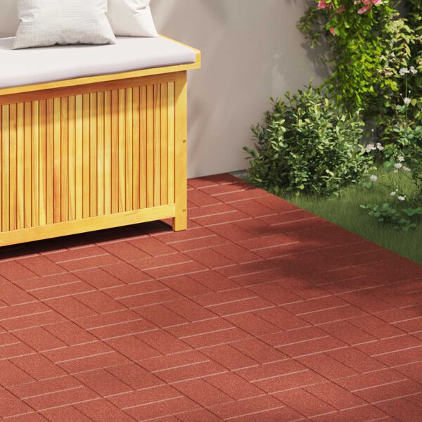vidaXL Pierre de marchage 6 pcs Rouge 40,5 x 40,5 x 2 cm Caoutchouc