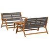 vidaXL Chaises de jardin avec table 3 pcs Gris Bois d'acacia massif