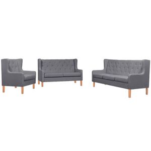 Ensemble de canap&eacute;s 3 pcs tissu gris