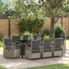 vidaXL Ensemble de salle &agrave; manger pour jardin 9 pcs Gris clair