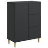 vidaXL Buffet avec tiroir Noir 66 x 34,5 x 90 cm Bois d'ing&eacute;nierie