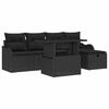 vidaXL Ensemble de canap&eacute; de jardin 6 pc Noir polyrotin