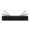 vidaXL Chaises longues de jardin table à thé 3 pcs Résine tressée Noir