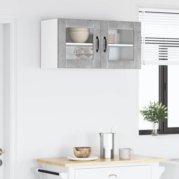 vidaXL Armoire de cuisine Gris b&eacute;ton 80 x 31 x 40 cm Bois d'ing&eacute;nierie