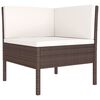 vidaXL Salon de jardin 9 pcs avec coussins r&eacute;sine tress&eacute;e marron