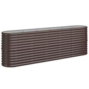 vidaXL Lit sur&eacute;lev&eacute; de jardin Acier galvanis&eacute; marron