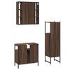 vidaXL Ensemble d'armoires de salle de bain 3 pcs ch&ecirc;ne marron