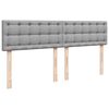 vidaXL Sommier &agrave; lattes de lit avec matelas Gris clair 200x200cm Tissu