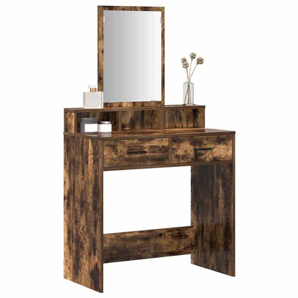vidaXL Table de Toilette Ch&ecirc;ne fum&eacute; 79 x 41 x 140 cm Bois d'ing&eacute;nierie