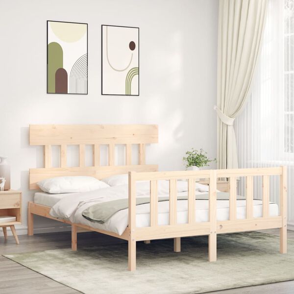 vidaXL Cadre de lit sans matelas 140x190 cm bois de pin massif