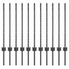 vidaXL Poteau de cl&ocirc;ture. 11 pcs Gris 80 cm Acier