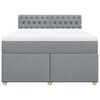 vidaXL Sommier &agrave; lattes de lit avec matelas Gris clair 140x190cm Tissu