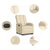 vidaXL Fauteuil inclinable &eacute;lectrique cr&egrave;me tissu