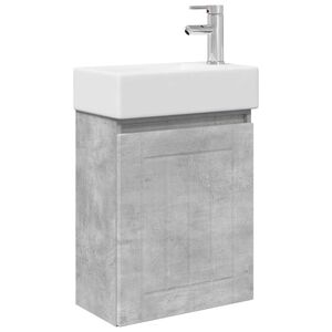 vidaXL Meuble de salle de bain avec robinet Gris b&eacute;ton