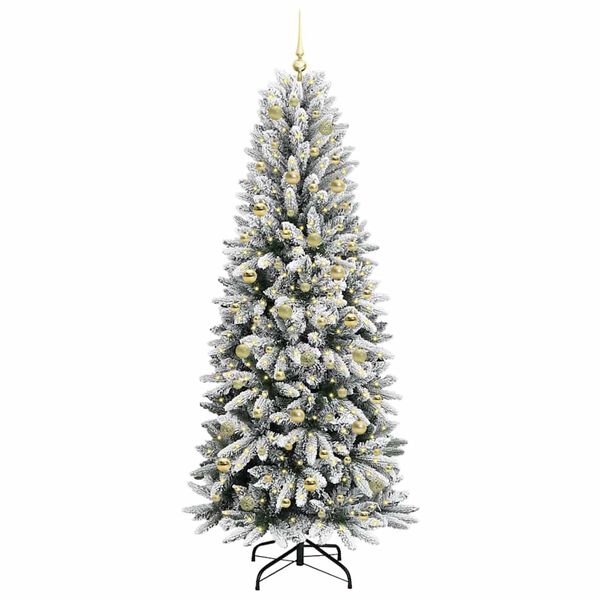 vidaXL Sapin de No&euml;l artificiel avec 300 LED avec support Blanc 210 cm