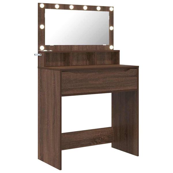 vidaXL Tables de maquillage pour chambre Ch&ecirc;ne brun 80 x 39,6 x 135 cm