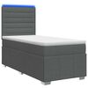 vidaXL Lit boxspring LED avec matelas Gris fonc&eacute; 80 x 200 cm Tissu