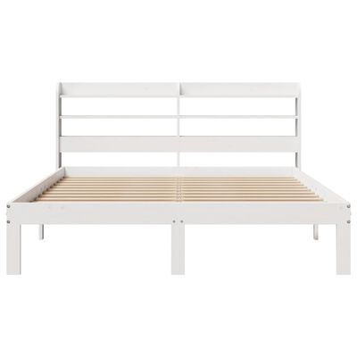 vidaXL Cadre de lit avec tête de lit sans matelas blanc 150x200 cm