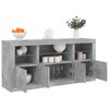 vidaXL Buffet avec lumi&egrave;res LED gris b&eacute;ton 142,5x37x67 cm