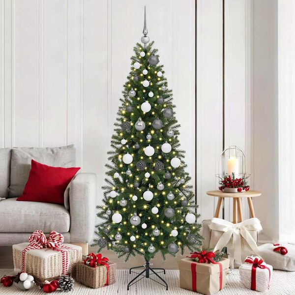 vidaXL Sapin de No&euml;l artificiel avec 300 LED Vert 180 cm PE et PVC