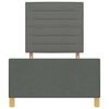 vidaXL Cadre de lit avec t&ecirc;te de lit Gris fonc&eacute; 90 x 190 cm tissu