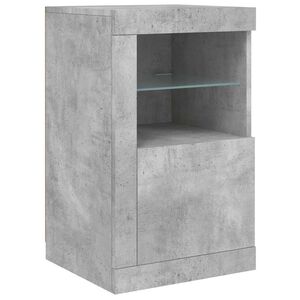 vidaXL Armoire lat&eacute;rale avec lumi&egrave;res LED gris b&eacute;ton bois d'ing&eacute;nierie