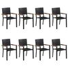 vidaXL Ensemble &agrave; manger de jardin 9 pcs Noir