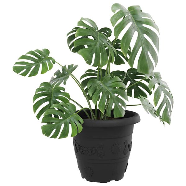 vidaXL Pot &agrave; fleurs rond 6 pcs Noir &Oslash; 26 x 21,5 cm Plastique