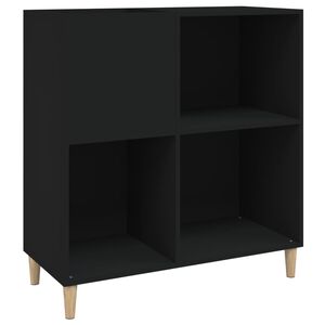 vidaXL Armoire &agrave; disques noir 84,5x38x89 cm bois d'ing&eacute;nierie