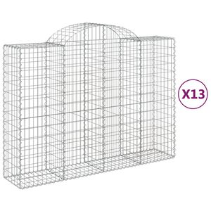 vidaXL Paniers &agrave; gabions arqu&eacute;s 13 pcs 200x50x140/160 cm Fer galvanis&eacute;