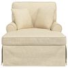 vidaXL Chaise lounge avec jupe Cr&egrave;me 91 x 157 x 91 cm tissu