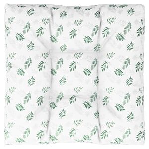 vidaXL Coussin de palette motif de feuilles 70x70x12 cm tissu