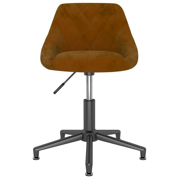 vidaXL Chaise pivotante de salle &agrave; manger Marron Velours