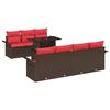 vidaXL Ensemble de canap&eacute; de jardin 8 pcs Marron polyrotin