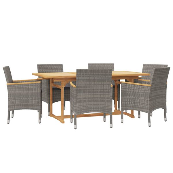 vidaXL Ensemble &agrave; manger de jardin 7 pcs avec coussins Gris