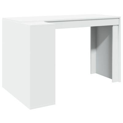 vidaXL Bureau blanc 123,5x73,5x75 cm bois d'ingénierie