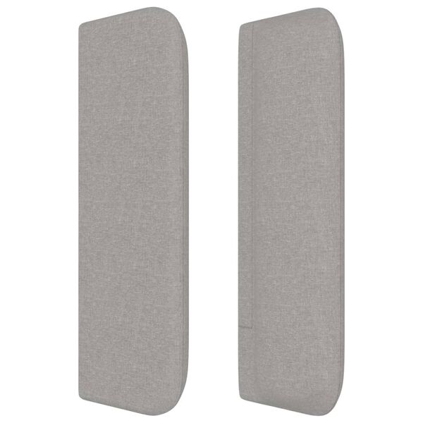 vidaXL T&ecirc;te de lit avec oreilles Gris clair 93x16x78/88 cm Tissu
