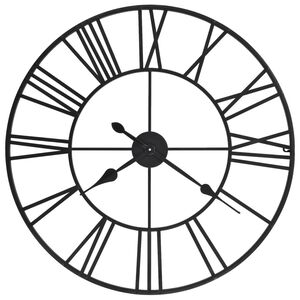 vidaXL Horloge murale vintage avec mouvement &agrave; quartz M&eacute;tal 80 cm XXL