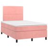 vidaXL Sommier &agrave; lattes de lit avec matelas Rose 120x200 cm Velours