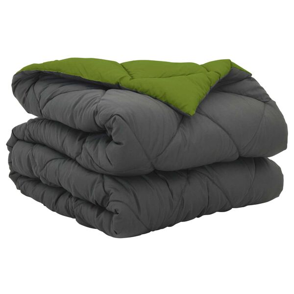 vidaXL Duvet complet toute l'ann&eacute;e Vert et Anthracite 220 x 135 cm