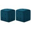 vidaXL 2 pcs Poufs Bleu 30 x 30 x 30 cm Tissu velours