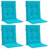 vidaXL Coussins de chaise &agrave; dossier bas lot de 4 turquoise tissu