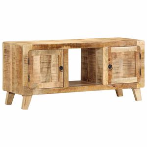vidaXL Meuble TV 105x46x32 cm bois massif de manguier brut