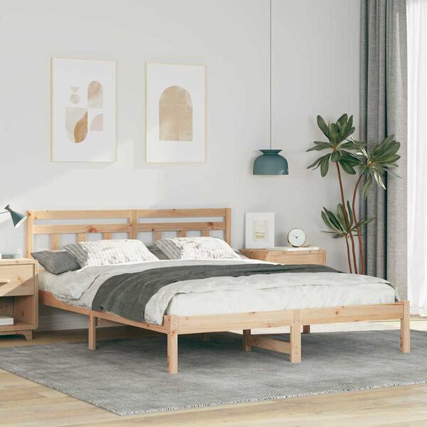 vidaXL Cadre de lit Marron 160 x 200 cm Pin massif