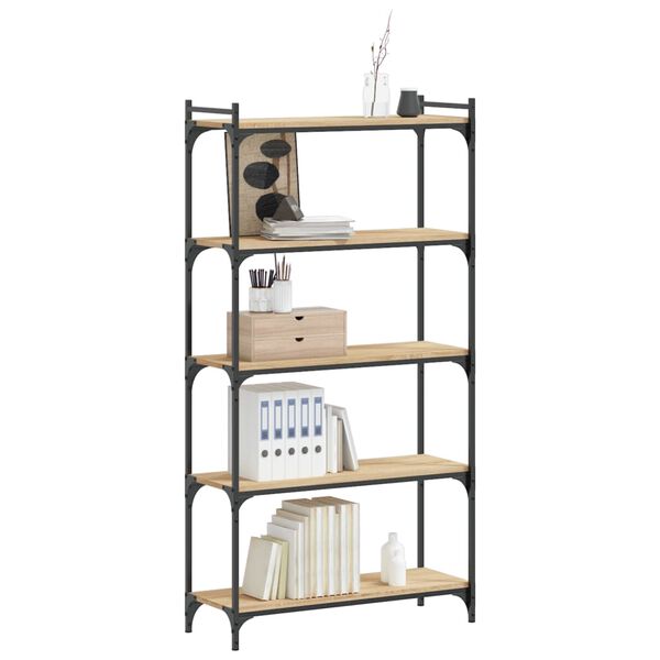 vidaXL Biblioth&egrave;que &agrave; 5 niveaux ch&ecirc;ne sonoma 80x30x154 cm