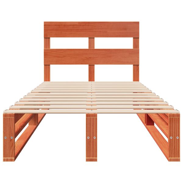 vidaXL Cadre de lit sans matelas cire marron 75x190 cm bois pin massif