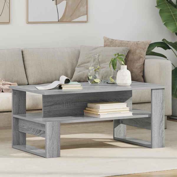 vidaXL Table basse Gris Sonoma 90 x 50 x 40 cm Bois d'ing&eacute;nierie